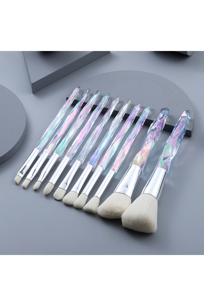 Choice11 10 Pcs Style 5 5/10 makeup brushes, crystal-textured makeup brush se...