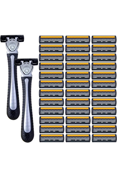 Choice حاملان، 36 شفرة، مقبض معدني، ماكينة حلاقة يدوية احترافية للعناية بالوج...