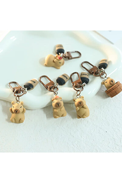 Choice 5PCS Kawaii Resin Capybara Keychain Cute Animal Bag Charm for Women Gi...