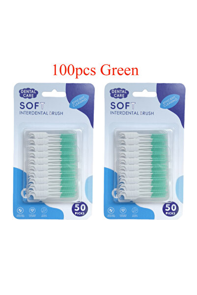 Choice3 ١٠٠ قطعة خضراء، ٥٠-١٠٠ قطعة من فرشاة الأسنان السيليكونية بين الأسنان،...