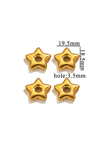 Choice Gold 2 5pcs Stainless Steel Gold Color Large Hole Heart Moon Geometric...