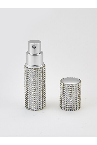 choice2 زجاجة رذاذ عطر صغيرة قابلة لإعادة التعبئة، فارغة، فضية اللون، مرصعة ب...