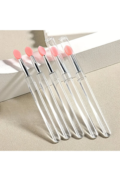 Choice1 pink 5 reusable silicone nail brushes with mirror effect - double hea...