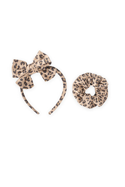 Cigit Crown Bow Elastic Buckle Set Leopard Pattern