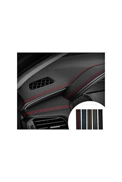 OEM Garnitură autoadezivă din piele ecologică neagră cu cusături negre