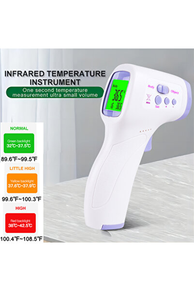 Choice ميزان حرارة رقمي أبيض، يعمل بالأشعة تحت الحمراء، لقياس درجة حرارة الجس...