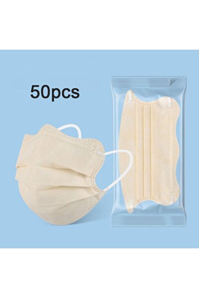 Choice 50 كمامة وجه نسائية صفراء اللون بتصميم فراشة، للاستخدام مرة واحدة، لون...