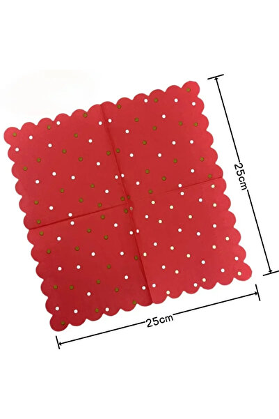 Choice 20 منديل ورقي أحمر مزخرف بالدانتيل، 25 × 25 سم، 3 طبقات، لتزيين حفلات ...