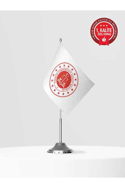 Bilsan Adalet Bakanlığı Tekli Masa Bayrağı Set - Saten Kumaş 1. Kalite