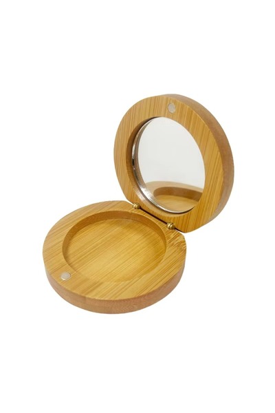 Choice 1pc Wooden Makeup Mirror Portable, 2-in-1 Travel Mirror with Jewelry S...