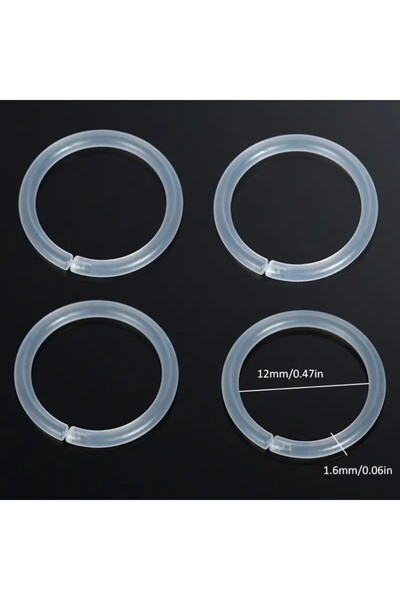 Choice 1.6mm 6mm 4pcs Clear Plastic Segment Rings - Casual Style Tragus Click...