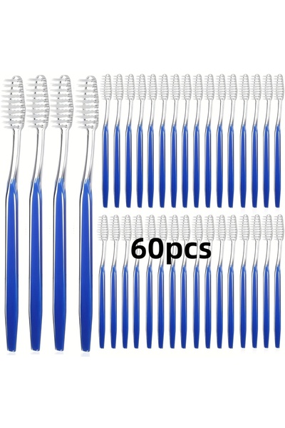 Choice ٦٠ فرشاة أسنان للاستخدام مرة واحدة، مغلفة بشكل فردي، مناسبة للسفر، مع ...