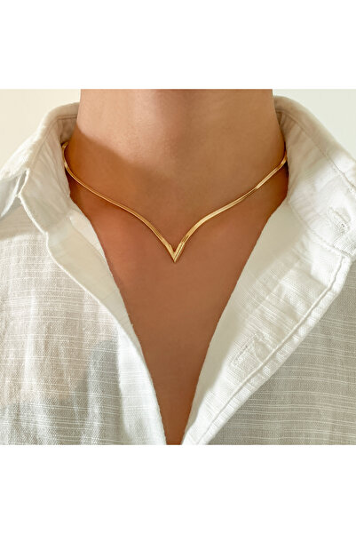 Choice Gold Color Salircon Fashion Simple Flat Snake Clavicle Chain Necklace ...