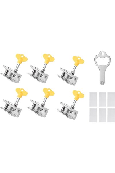 ANBOO Συρόμενη κλειδαριά παραθύρου 4 τεμ., Ανθεκτική, Ασημένιο κράμα αλουμινίου,