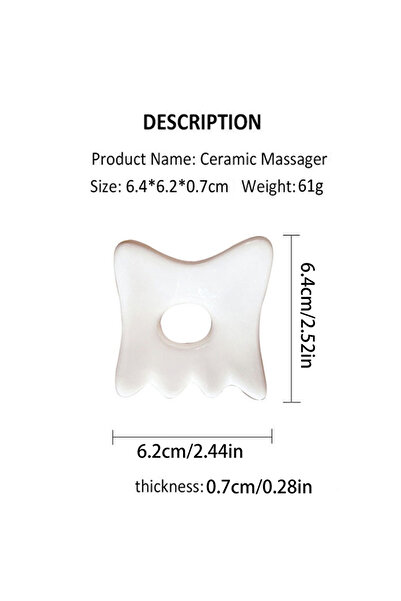 Choice أداة كشط الوجه الخزفية بمقاس واحد، لوح غوا شا الخزفي، مضاد للشيخوخة، ل...