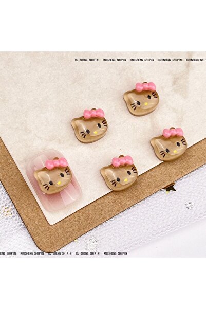 Choice 3105-06 20Pcs Lovely KT Kitty Cartoon Nail Accessories for Summer Fun ...