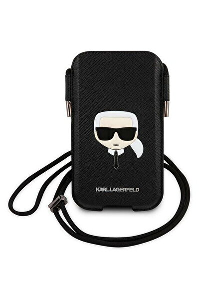 Karl Lagerfeld Torebka KLHCP12MOPHKHK 6,1" Negru/husă neagră Saffiano Ikonik ...