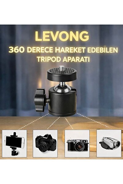 LEVONG LE-999 360 Derece Hareket Edebilen Tripod Slr Kamera Ring Light Uyumlu...