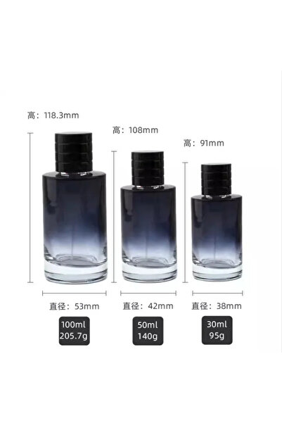 Choice1 زجاجة عطر زجاجية زرقاء سعة 50 مل، 30 مل، 50 مل، 100 مل، بألوان متدرجة...