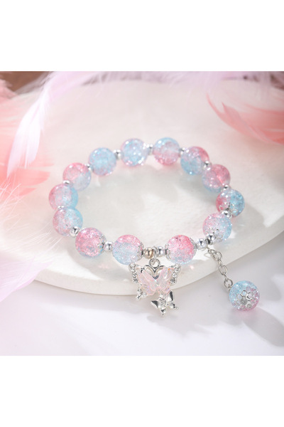 Choice Purple Blue Bohemian Sweet Butterfly Beaded Bracelet for Women Girls P...