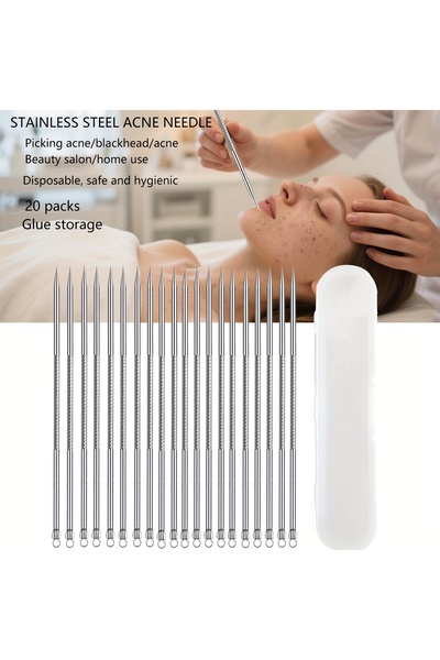 Choice 20 إبرة من الفولاذ المقاوم للصدأ - أدوات استخراج الرؤوس السوداء مزدوجة...