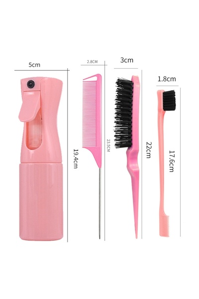 Choice مجموعة فرشاة شعر مكونة من 4 قطع: مشط ذيل مدبب، مشط ثابت، إبرة لشد الشع...