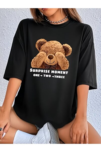 LELVANİ Surprise Moment Bear Printed Tshirt