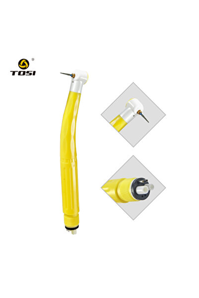 Choice5 قطعة واحدة صفراء اللون، ذات 4 فتحات، من نوع TOSI، مقبض أسنان عالي الس...