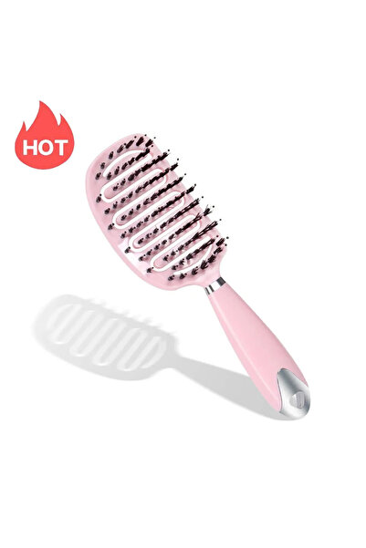 Choice فرشاة شعر وردية مجوفة مضادة للتجعد، مشط تدليك فروة الرأس، مشط تصفيف ال...