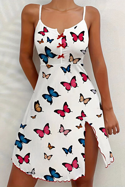 dorbe charming butterfly print sleeveless women's breathable summer dress