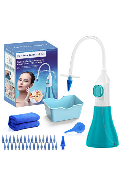 Choice مجموعة غسول الأذن اليدوي من سكاي بلو لإزالة شمع الأذن وتنظيف التهابات ...
