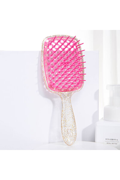 Choice فرشاة شعر لتدليك فروة الرأس، لون ذهبي وردي لامع، قطعة واحدة، وسادة هوا...