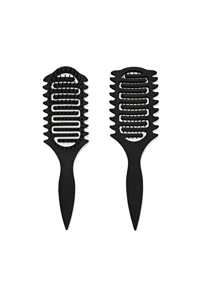 Choice6 Black Curl Define Styling Brush Hollow Out Detangling Hair Brush Tang...