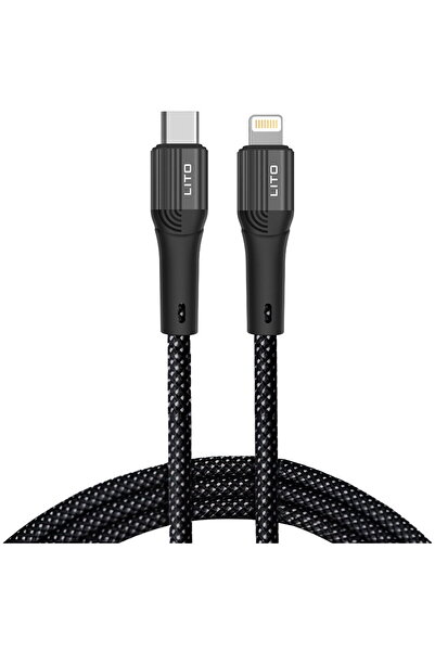 Lito Data Cable with Type-C, Lightning 60W, 1m - (LD14) - Black