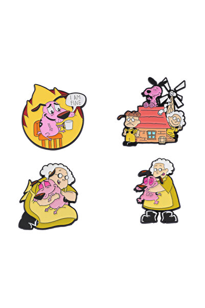 Choice 4 قطع من دبابيس معدنية مطلية بالمينا بتصميم شخصية كرتونية لطيفة، تحمل ...