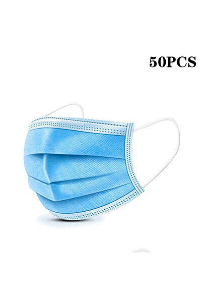 Choice Blue 50Pcs 3-layer Mask Face Masks Melt Blown Cloth Disposable Safety ...