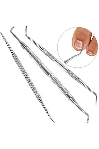 Choice 3Pcs Stainless Steel Ingrown Toenail Correction Tool Set Double-Ended ...