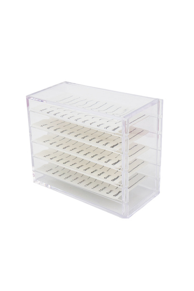 Choice1 صندوق تخزين متعدد الوظائف للرموش الصناعية، أبيض اللون، 5 طبقات، حامل ...