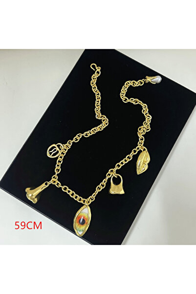 Choice قلادة بتصميم مبتكر، مصنوعة من سبيكة معدنية، مزينة بتعليقات على شكل عيو...