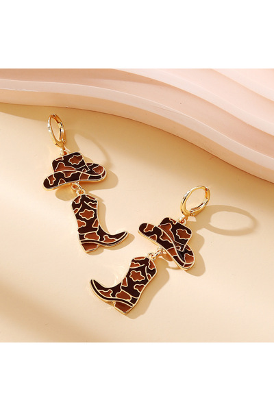 Choice 1 Vintage Colorful Cowboy Cowgirl Boots and Hats Drop Dangle Earrings ...