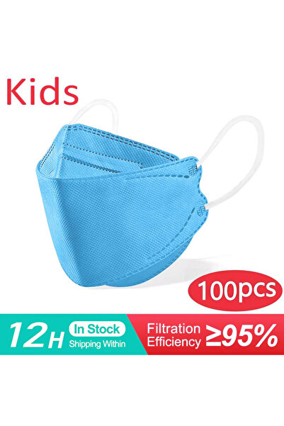 Choice كمامات أطفال زرقاء، 100 قطعة، 10-200 قطعة، كمامات KN95 للأطفال، كمامات...