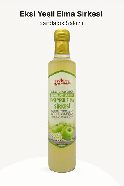 Arı damlası Sandalos Sakızlı Ekşi Yeşil Elma Sirkesi 500 ml – Doğal Fermantas...