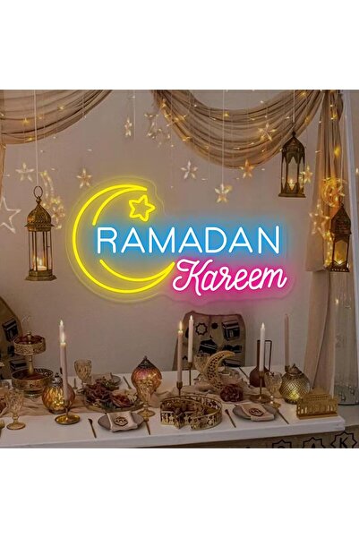 Slasa Ramadan Kareem Moon Star LED Neon Sign 42×29 cm with 6mm Acrylic Base