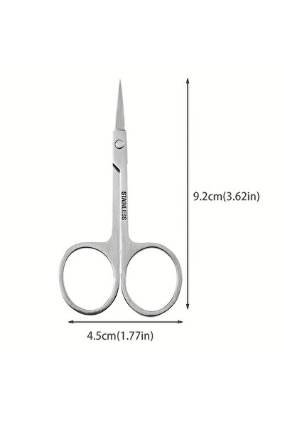 Choice 1PC-Silver Curved Nose Hair Scissors Small Scissors for Beard Grooming...