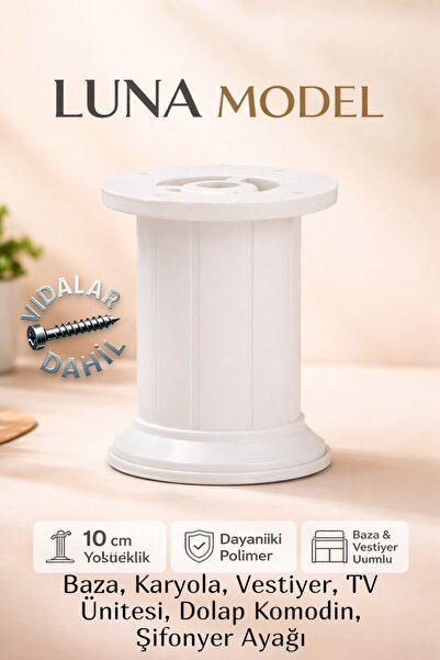 GÜLZE (10-13 cm) LUNA Model Baza-Karyola-Vestiyer-TV Ünitesi-Dolap-Komodin-Şi...