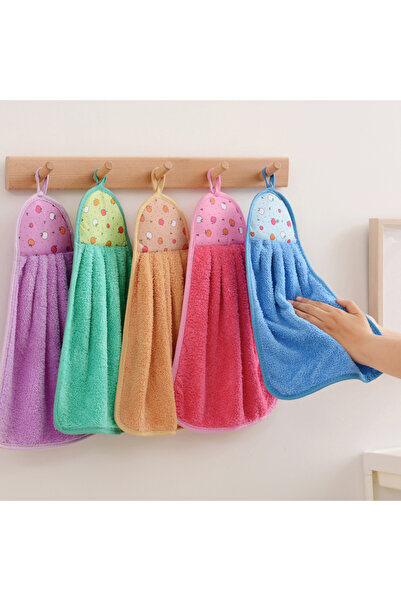 Choice 4 قطع مناشف يد صغيرة للمطبخ والحمام، مصنوعة من المخمل المرجاني الناعم،...