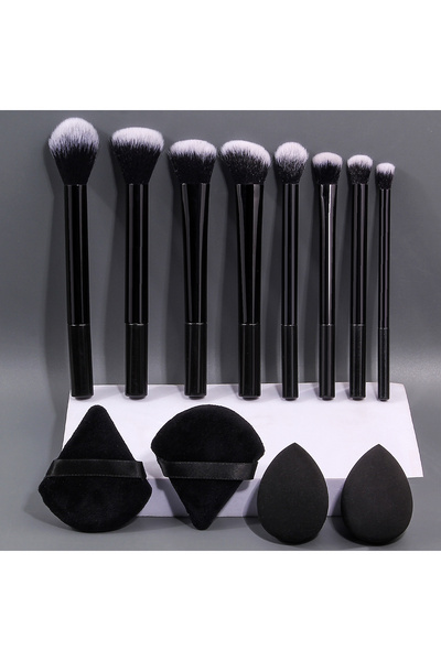 Choice black 12PCS Beginner's makeup brush sponge egg/powder puff set combina...