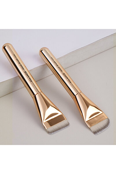 Choice Black MAANGE 2 Pcs Flat Thin Top Foundation Makeup Brush Set Flawless ...