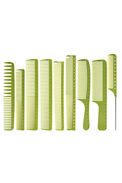 Choice 9 قطع من مشط ماكينة قص الشعر، مضاد للكهرباء الساكنة، ذو رأس مسطح، مناس...