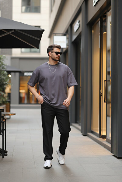 EydaMoon Мъжка тениска с голям размер Suprem Jersey от 100% памук с обло деколте